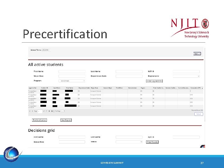 Precertification COHESION SUMMIT 27 