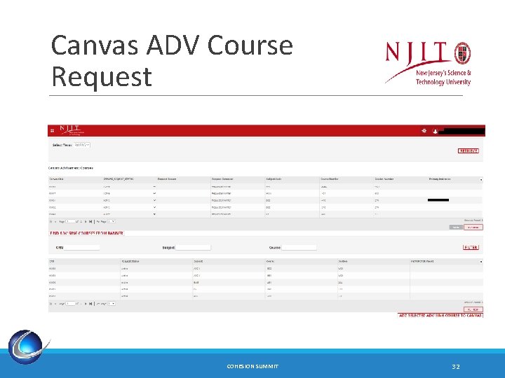 Canvas ADV Course Request COHESION SUMMIT 32 