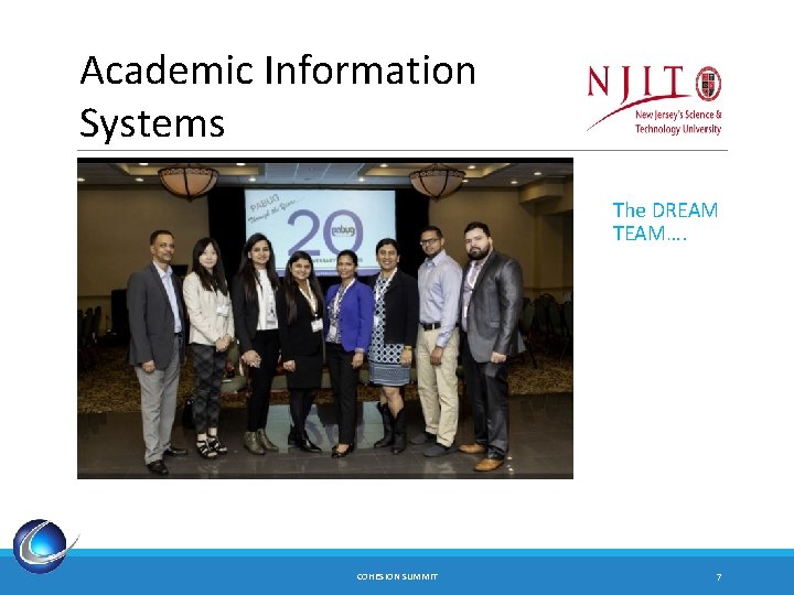 Academic Information Systems The DREAM TEAM…. COHESION SUMMIT 7 