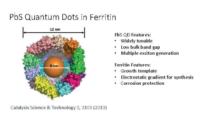 Pb. S Quantum Dots in Ferritin For PV applications Pb. S QD Features: •