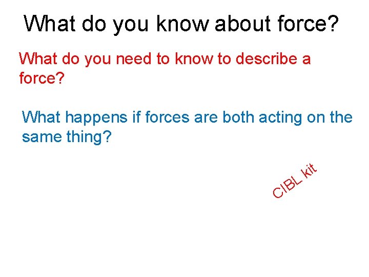 What do you know about force? What do you need to know to describe