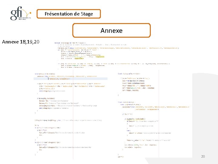 Présentation de Stage Annexe 18, 19, 20 20 