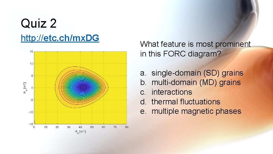 Quiz 2 http: //etc. ch/mx. DG What feature is most prominent in this FORC