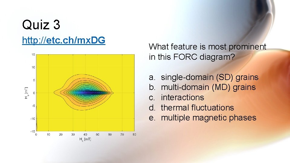 Quiz 3 http: //etc. ch/mx. DG What feature is most prominent in this FORC