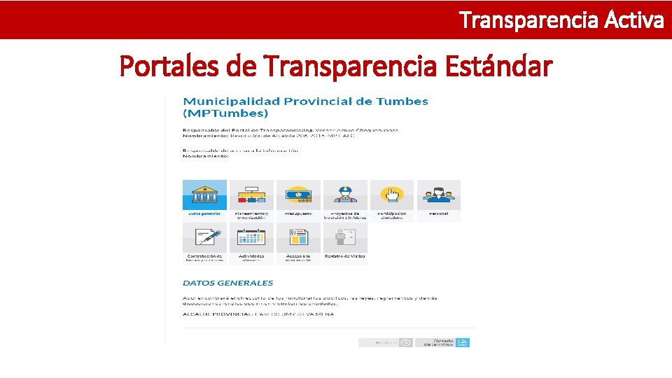 Transparencia Activa Portales de Transparencia Estándar 
