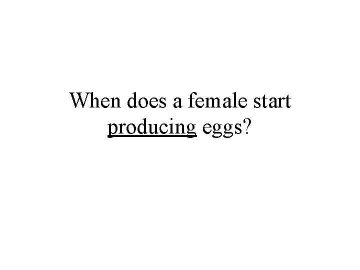 When does a female start producing eggs? 