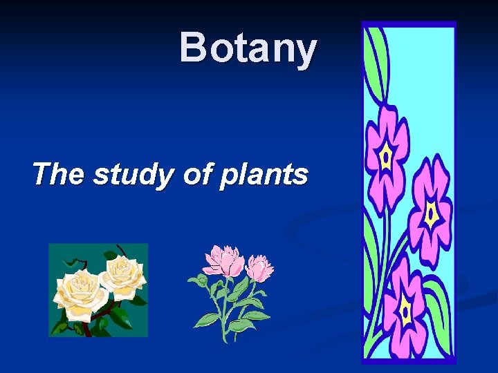 Botany The study of plants 