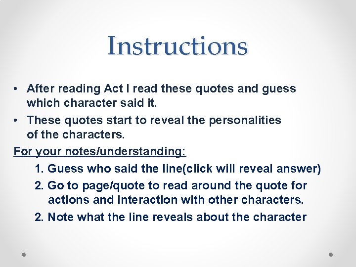 The Crucible Act 1 Know the characters personalities