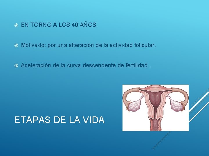  EN TORNO A LOS 40 AÑOS. Motivado: por una alteración de la actividad