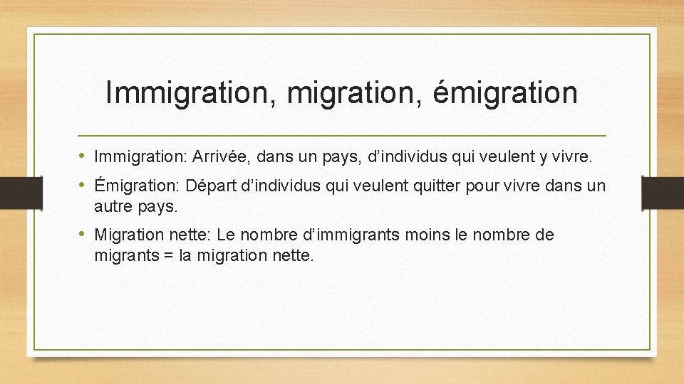 Immigration, émigration • Immigration: Arrivée, dans un pays, d’individus qui veulent y vivre. •