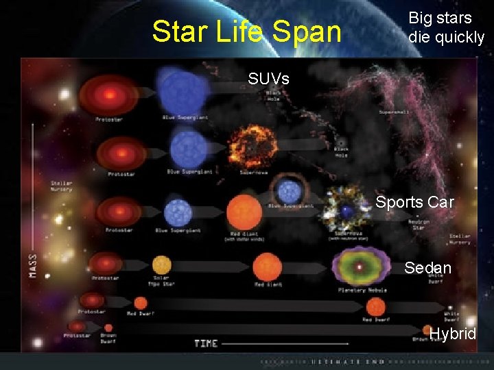 Star Life Span Big stars die quickly SUVs Sports Car Sedan Hybrid 