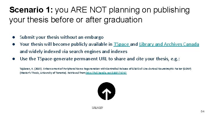 Scenario 1: you ARE NOT planning on publishing your thesis before or after graduation