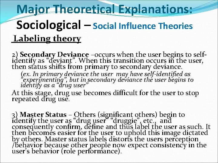 Explaining Drug Use and Abuse Chapter 2 PPT