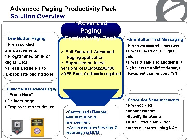 Advanced Paging Productivity Pack Solution Overview >Advanced Paging >One Button Paging Productivity Pack >One
