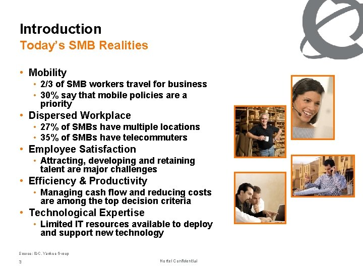 Introduction Today’s SMB Realities • Mobility • 2/3 of SMB workers travel for business