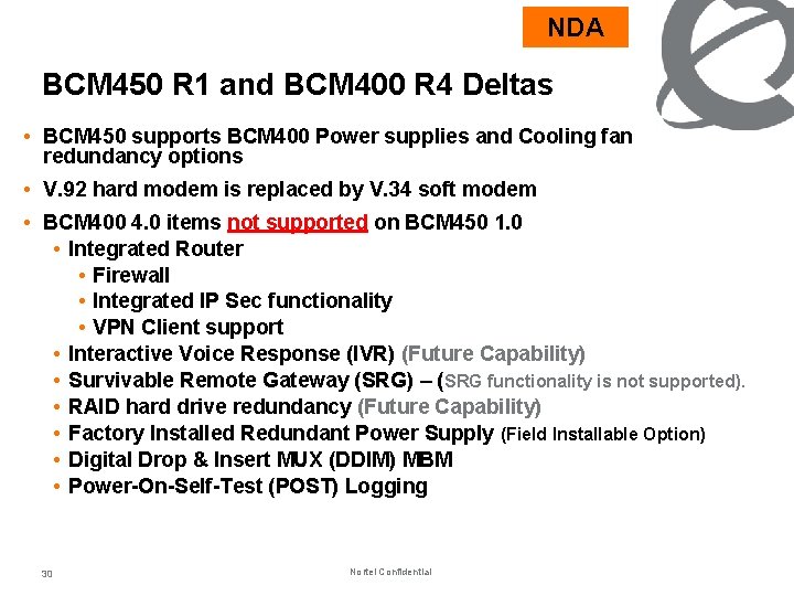 NDA BCM 450 R 1 and BCM 400 R 4 Deltas • BCM 450