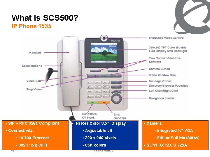 What is SCS 500? IP Phone 1535 • SIP – RFC 3261 Compliant •