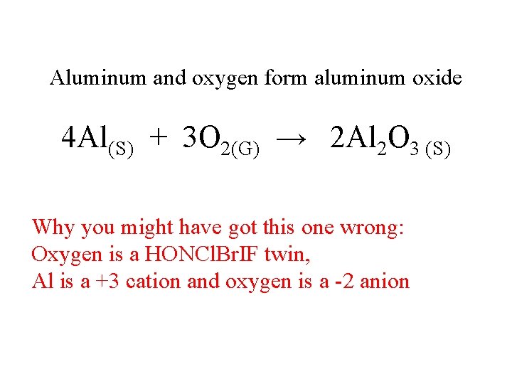 Word equations to balanced chemical equations drill Each