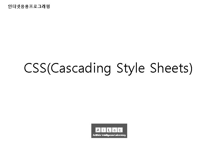 인터넷응용프로그래밍 CSS(Cascading Style Sheets) 