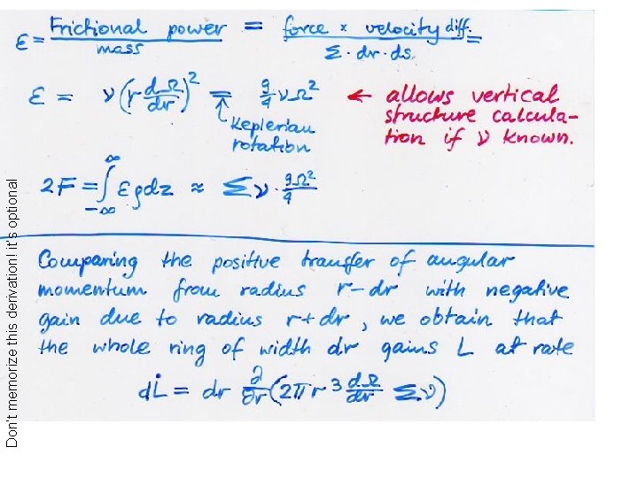 Don’t memorize this derivation! it’s optional 