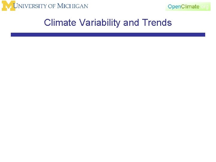 Climate Variability and Trends 