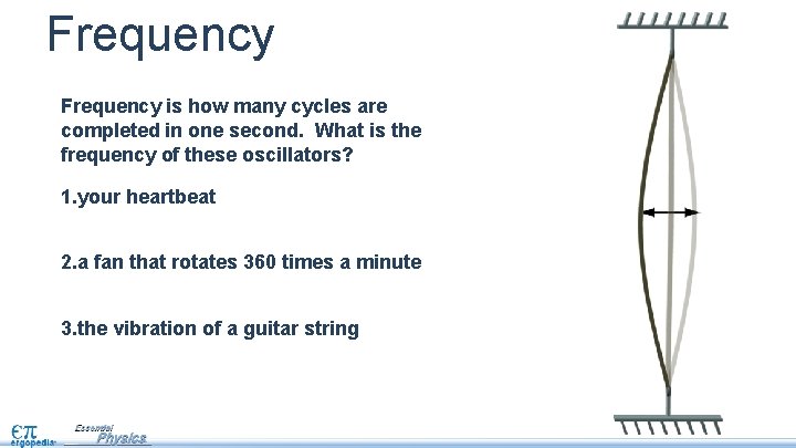 Frequency is how many cycles are completed in one second. What is the frequency