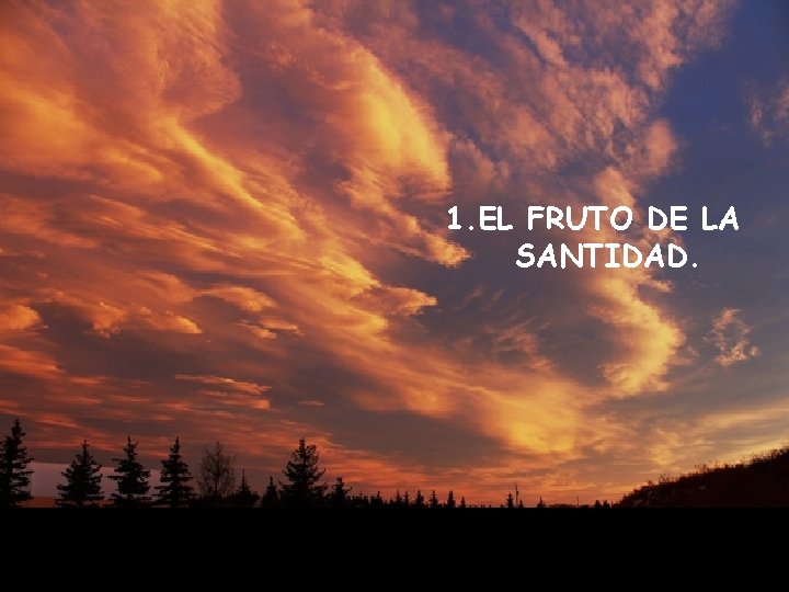 1. EL FRUTO DE LA SANTIDAD. 