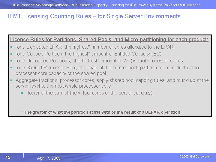 IBM Passport Advantage Software – Virtualization Capacity Licensing for IBM Power Systems Power. VM