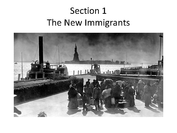 Section 1 The New Immigrants 