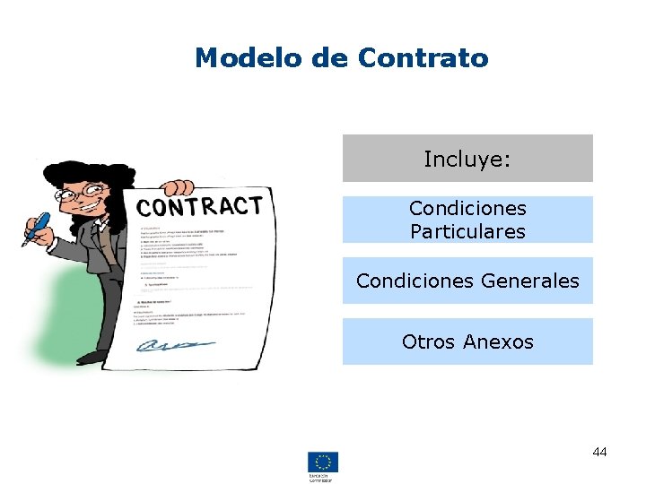 Modelo de Contrato Incluye: Condiciones Particulares Condiciones Generales Otros Anexos 44 