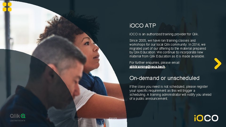 i. OCO ATP i. OCO is an authorized training provider for Qlik. Since 2005,