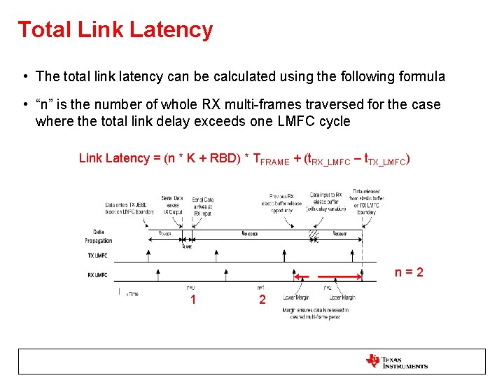 Total Link Latency • The total link latency can be calculated using the following