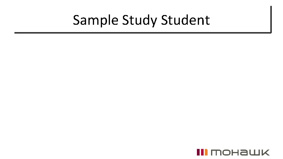 Sample Study Student 