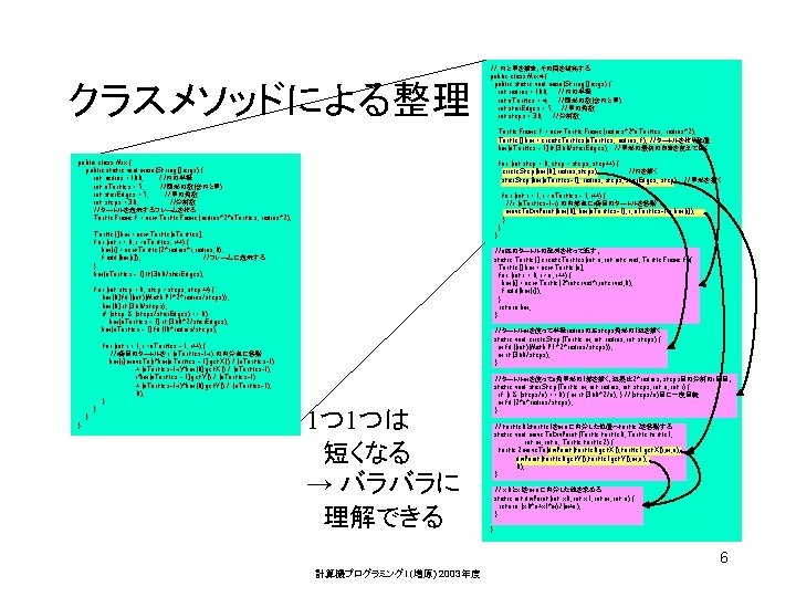 クラスメソッドによる整理 // 円と星を描き、その間を補完する public class Mix 4 { public static void main(String[] args) {