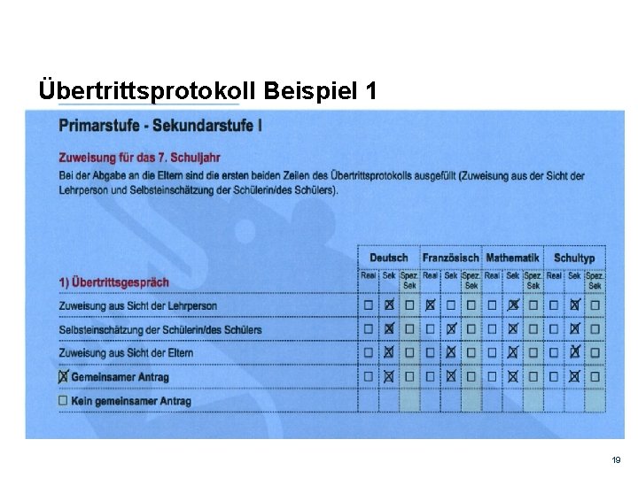 Übertrittsprotokoll Beispiel 1 19 