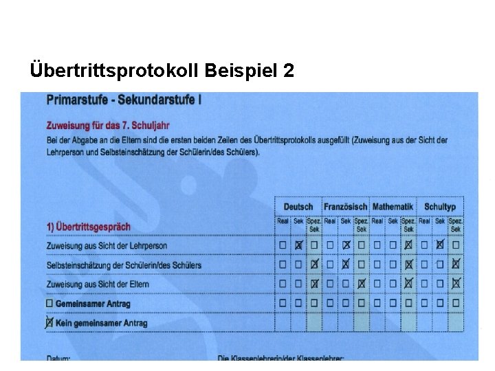 Übertrittsprotokoll Beispiel 2 20 