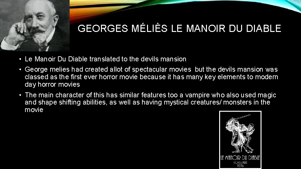 GEORGES MÉLIÈS LE MANOIR DU DIABLE • Le Manoir Du Diable translated to the