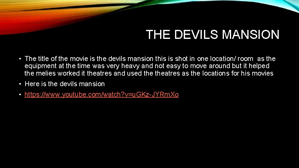 THE DEVILS MANSION • The title of the movie is the devils mansion this