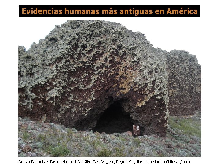 Evidencias humanas más antiguas en América Cueva Pali Alike, Parque Nacional Pali Aike, San