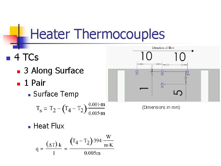 Heater Thermocouples n 4 TCs n n 3 Along Surface 1 Pair n Surface