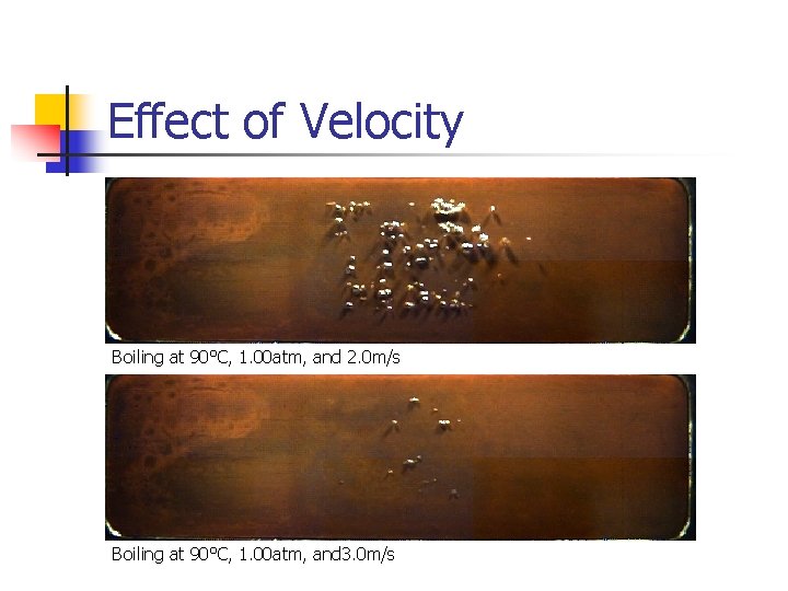 Effect of Velocity Boiling at 90°C, 1. 00 atm, and 2. 0 m/s Boiling