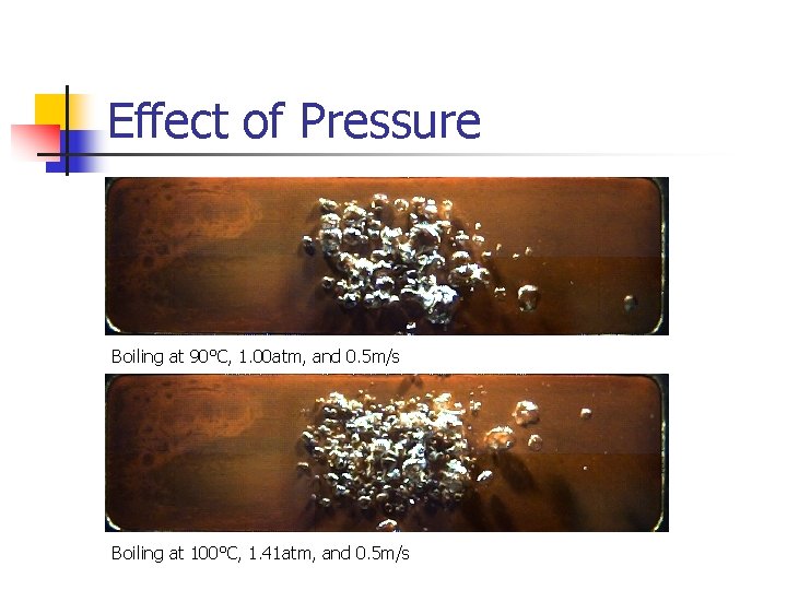 Effect of Pressure Boiling at 90°C, 1. 00 atm, and 0. 5 m/s Boiling