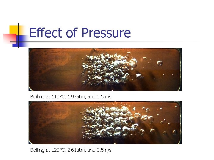 Effect of Pressure Boiling at 110°C, 1. 97 atm, and 0. 5 m/s Boiling