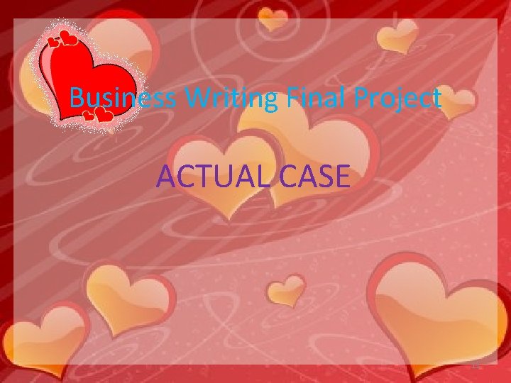Business Writing Final Project ACTUAL CASE 11 
