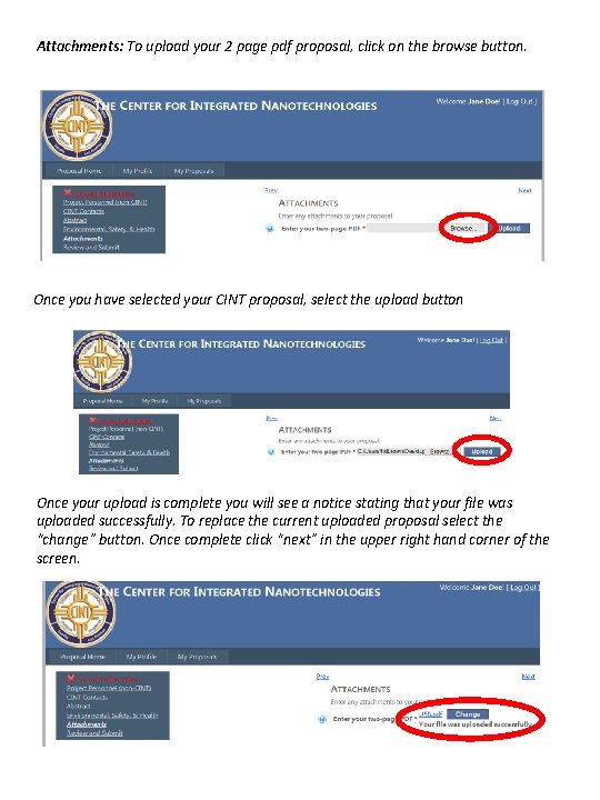 Attachments: To upload your 2 page pdf proposal, click on the browse button. Once