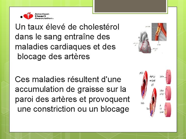  • Un taux élevé de cholestérol dans le sang entraîne des maladies cardiaques