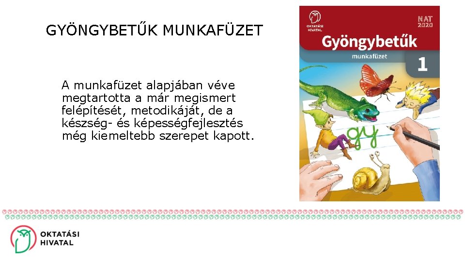 GYÖNGYBETŰK MUNKAFÜZET A munkafüzet alapjában véve megtartotta a már megismert felépítését, metodikáját, de a