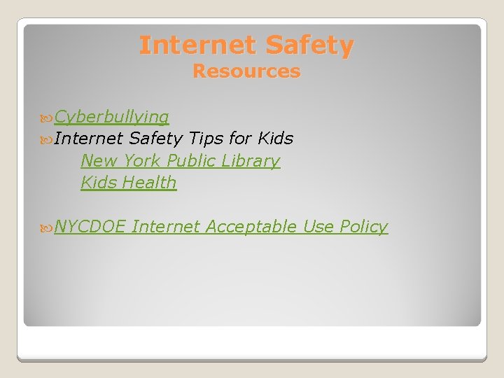 Internet Safety Resources Cyberbullying Internet Safety Tips for Kids New York Public Library Kids