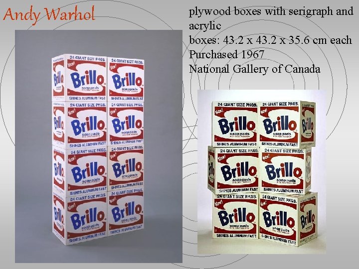 Andy Warhol plywood boxes with serigraph and acrylic boxes: 43. 2 x 35. 6