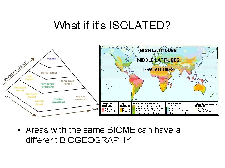 What if it’s ISOLATED? HIGH LATITUDES MIDDLE LATITUDES LOW LATITUDES • Areas with the